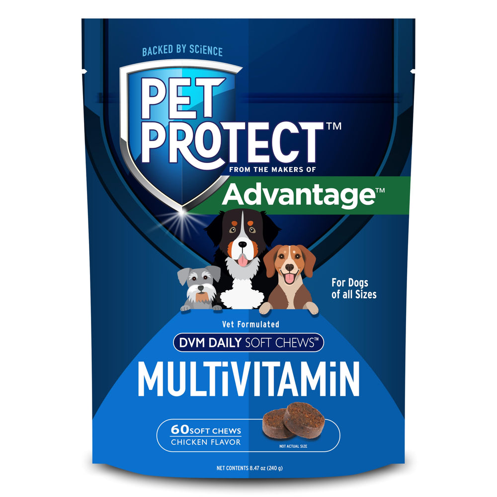 Pet Protect emballage avant montrant goût poulet et praticité