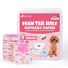 Pet Soft emballage 50 pcs montrant quantité et motif, maintien hygiène