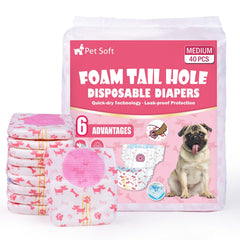 Pet Soft emballage avant montrant paquet de 40 et motifs, protection pratique