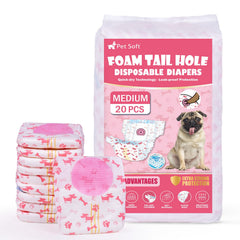 Pet Soft emballage recto montrant 20 couches et motifs pratiques pour rangement facile