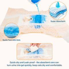 Pet Soft couche portée sur chat montrant maintien sûr et anti-fuite