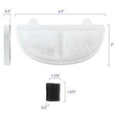 PET STANDARD gros plan montrant la couche de charbon actif et la triple filtration