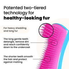 Pet Teezer gros plan sur dents brevetées pour éliminer sous-poil efficacement