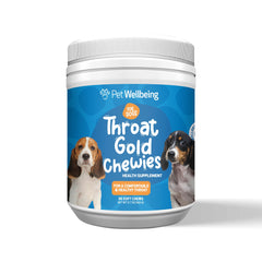 Pet Wellbeing pot avant montrant l'étiquette et la praticité pour administration quotidienne