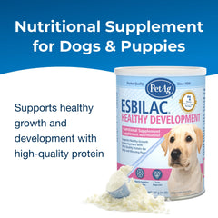 PetAg Esbilac préparation dans un bol soulignant la rapidité d'usage