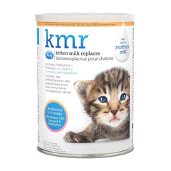 PetAg KMR boîte 12 oz montrant l'emballage et bénéfice de nutrition complète