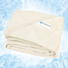 PetAmi plaid beige recto doux protège meubles et rafraîchit