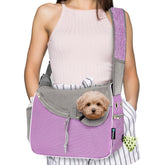 PetAmi porte-chien face violet montrant design et ouverture, confort immédiat