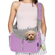 PetAmi porte-chien face violet montrant design et ouverture, confort immédiat