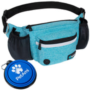 PetAmi sac banane face avant turquoise montrant rangement pratique