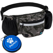 PetAmi sac banane face camo black montrant rangement organisé