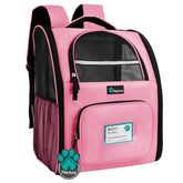 PetAmi sac à dos devant rose montrant espace sécurisé et design pratique