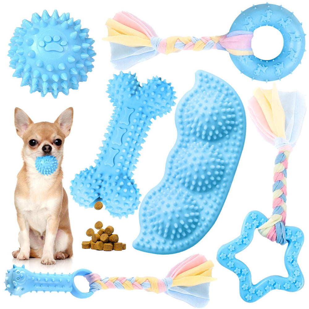 Petcare vue avant du pack montrant 6 jouets multiformes et l'avantage de variété