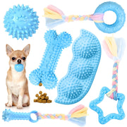 Petcare vue avant du pack montrant 6 jouets multiformes et l'avantage de variété