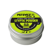 PetEyez emballage frontal montrant pot styptique facile à utiliser
