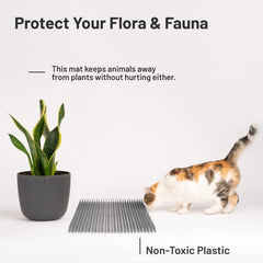 Petfolio tapis entourant un pot de plante pour prévenir fouilles