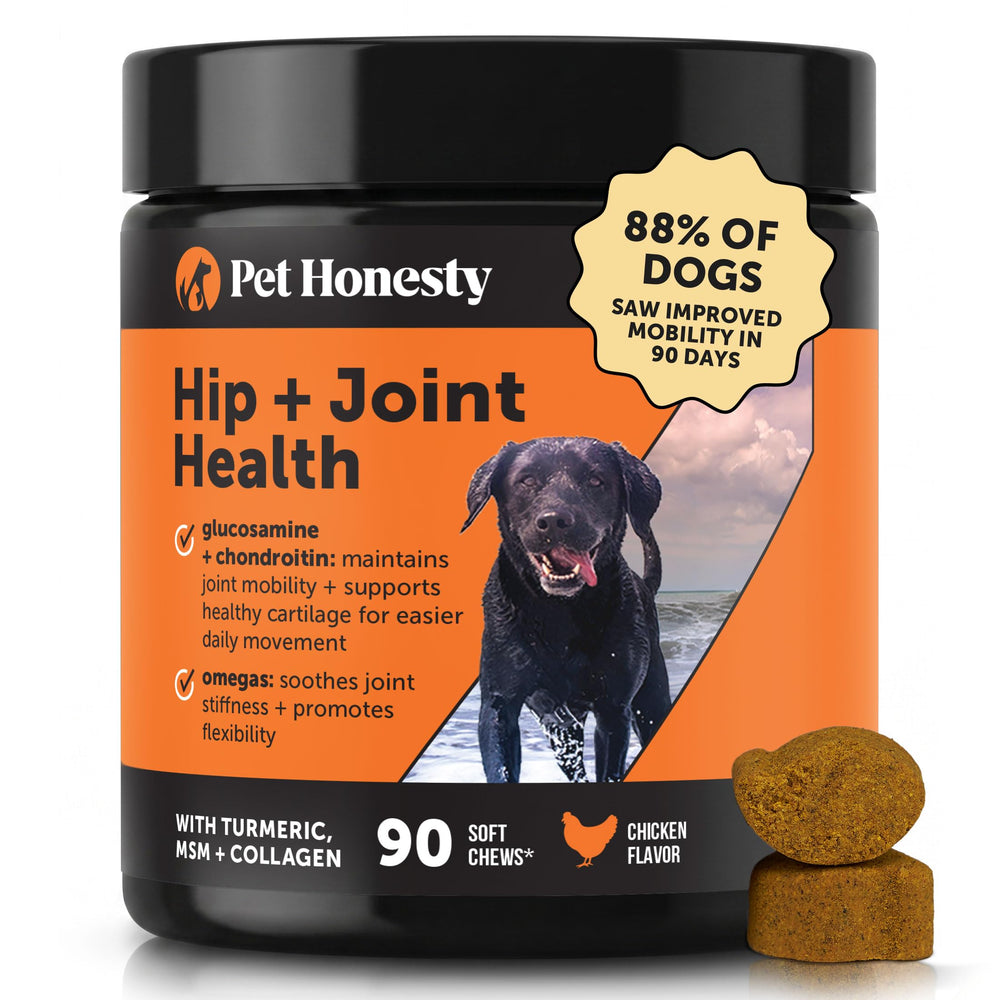 Pet Honesty packaging avant montrant complément et bénéfice mobilité