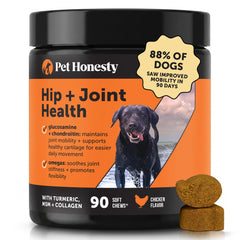 Pet Honesty packaging avant montrant complément et bénéfice mobilité