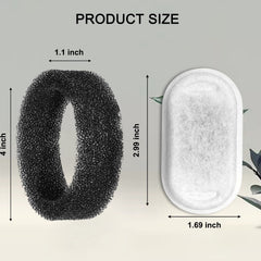 Petilog gros plan sur le charbon actif du filtre montrant absorption des odeurs