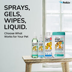 Application du gel Petkin sur un chien, démontrant facilité d'utilisation et acceptation