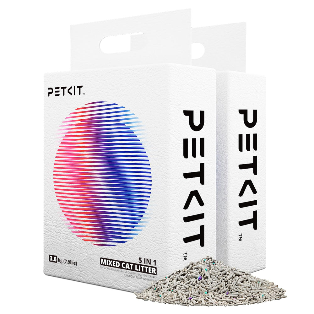 PETKIT emballage avant montrant format double et informations produit, facilité de stockage
