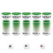 PETKIT emballage montrant 5 rouleaux de sacs, économie et stock disponible
