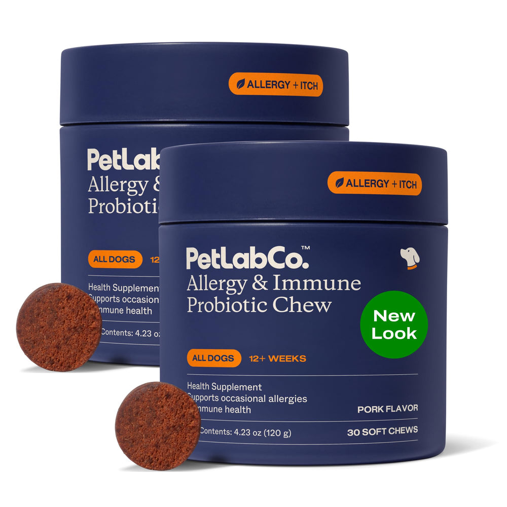 PetLab Co. emballage avant du 2-pack porc montrant le format pratique et l'identité produit