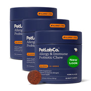 PetLab Co emballage avant montrant le 3-pack, utile pour repérer facilement le produit