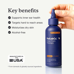 PetLab Co. goutte de solution montrant texture douce et rinçage efficace