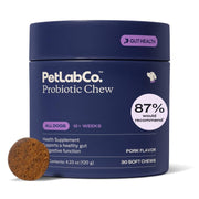 PetLab Co. emballage avant montrant le pot et bénéfice confiance qualité