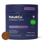 PetLab Co. vue avant du paquet montrant l'étiquette et l'avantage digestif
