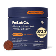 PetLab Co. emballage frontal montrant le pot et l'aspect attractif pour administration facile