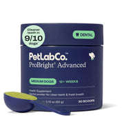 PetLab Co. emballage ProBright Medium montrant le pot et l'étiquette, bénéfice clarté