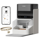 PETLIBRO vue frontale du distributeur montrant design compact et accès facilité