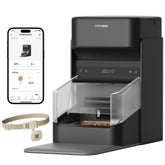 PETLIBRO vue frontale du distributeur montrant design compact et accès sécurisé