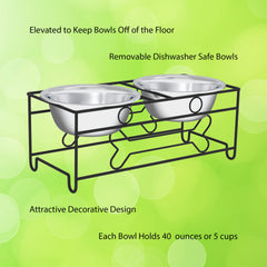 PETMAKER support décoratif avec bols en place, stabilité et style