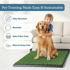 PETMAKER tapis herbe installé dans plateau PETMAKER, maintien sécurisé