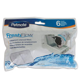Petmate pack de 6 filtres Fresh Flow montrant l'emballage et facilité de stockage