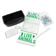 Petmate vue avant du kit complet montrant tous les composants, pour préparation voyage