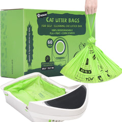 PETOCAT boîte 60 sacs biodégradables, stockage propre et pratique