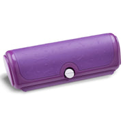 PetPog vue avant de la brosse violette montrant design ergonomique et usage pratique