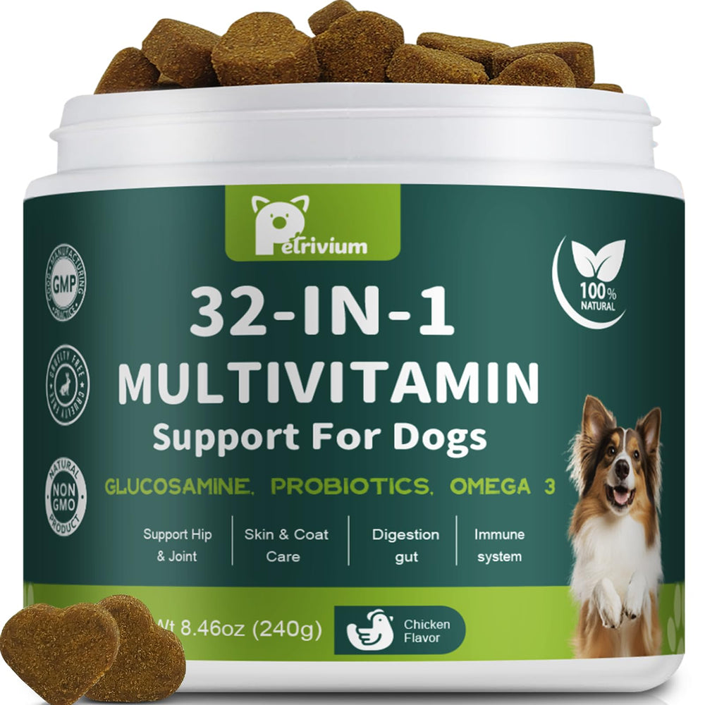 Petrivium emballage face avant montrant format 120 chews pour confiance