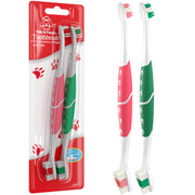 Pets & Pupps brosse face emballage montrant pack de deux couleurs pour rotation