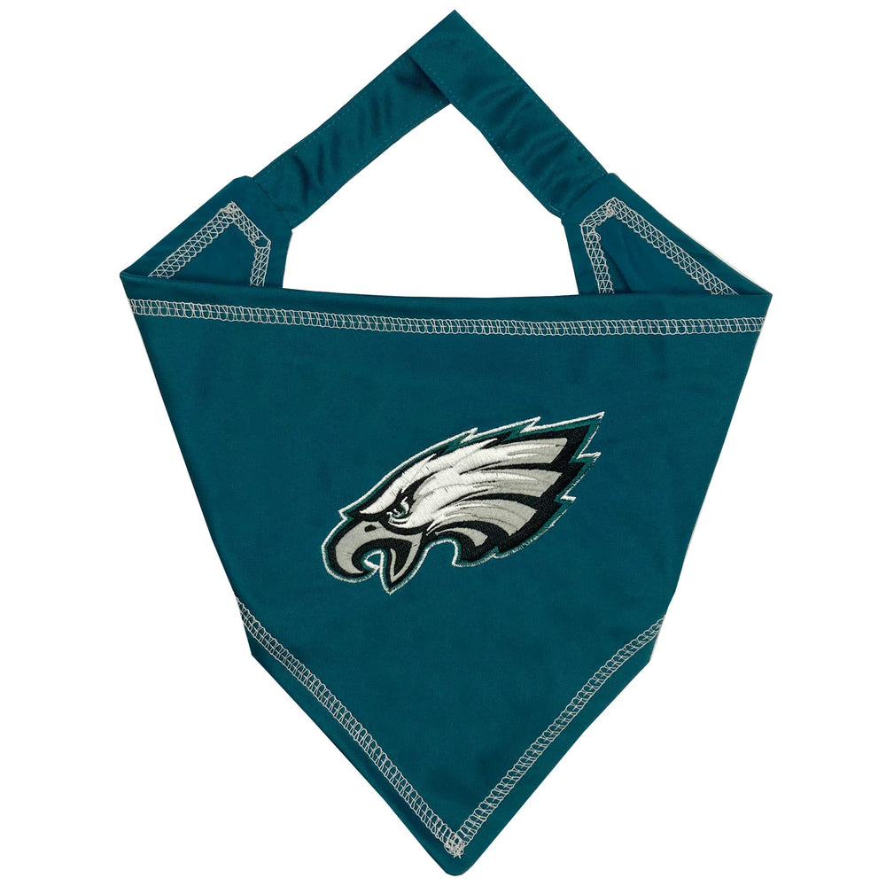 Pets First bandana Philadelphia Eagles face montrant logo brodé et style officiel