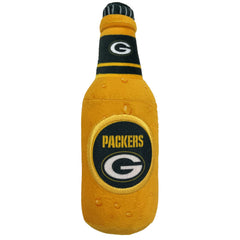Pets First bouteille NFL vue de face montrant peluche et sifflet attractif