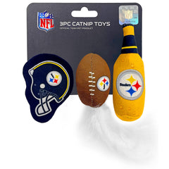 Pets First casque miniaturisé devant montrant logo Steelers et sécurité