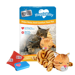 Pets Know Best HuggieKitty vue de face montrant la peluche orange et son confort