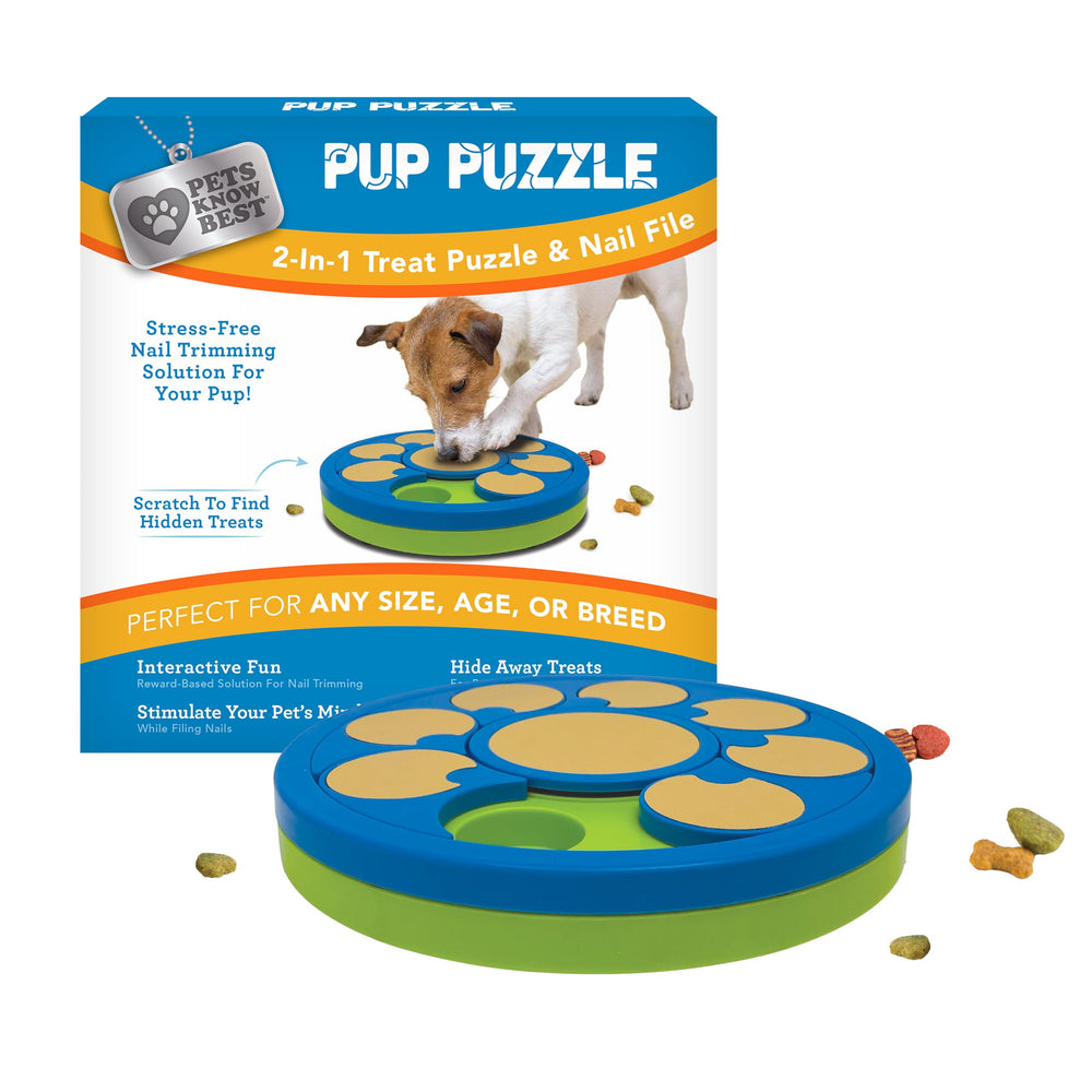 Pets Know Best Pup Puzzle vue avant du jouet, design stable et attrayant
