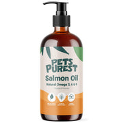 Pets Purest flacon avant montrant l’emballage et bénéfice qualité oméga