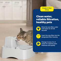 Comparaison de taille PetSafe filtre à côté d'une main pour évaluer l'échelle